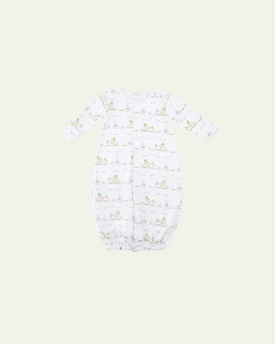 Noah's Ark Printed Convertible Sleep Gown, Size Newborn-Small
